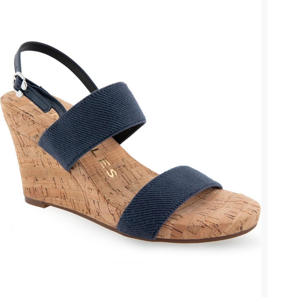 Aerosoles Paxton Navy Blue Sandals 10WIDE